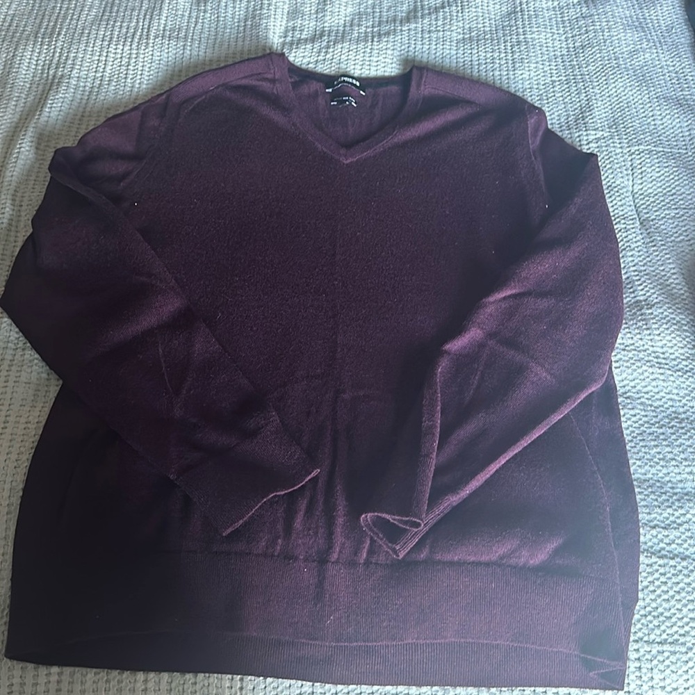 Merino wool blend v neck